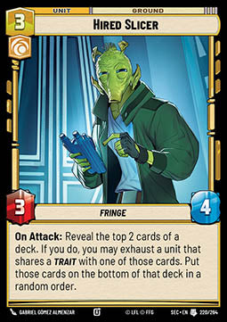Hired Slicer (V.1) - Secrets of Power (Uncommon) [SEC-220]
