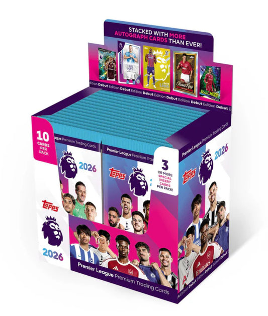 Topps Premier League 2026 Full Sealed Box (28 packs) - 1 Gold Lion and 2 Numbered Guaranteed