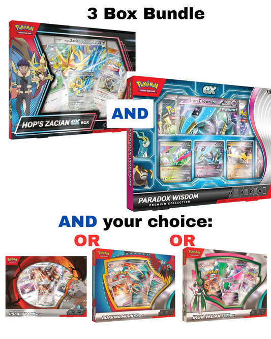 3 Box Bundle: Hop's Zacian | Paradox Wisdom | Choice of EX Box