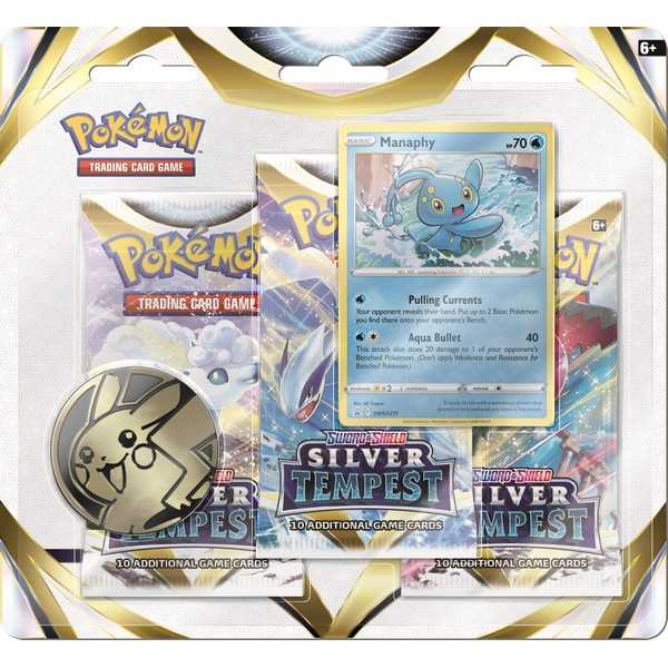 Silver Tempest 3 Pack Blister with Promo Pokemon TCG Sword and Shield