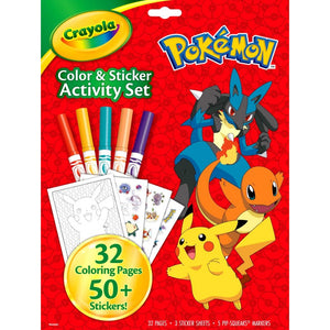 Pokemon Crayola 32 Page Colouring and Sticker Set